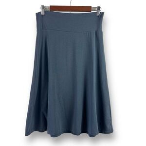 Pure‎ & Simple Women's L Pull On Flared Mini Skirt Charcoal Gray Stretchy Cotton
